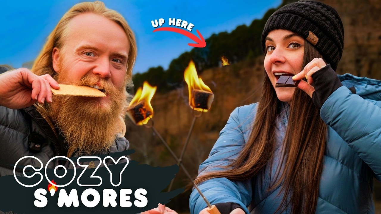 We made S’mores on Top of a Rock Quarry | Cozy Outdoor Adventure