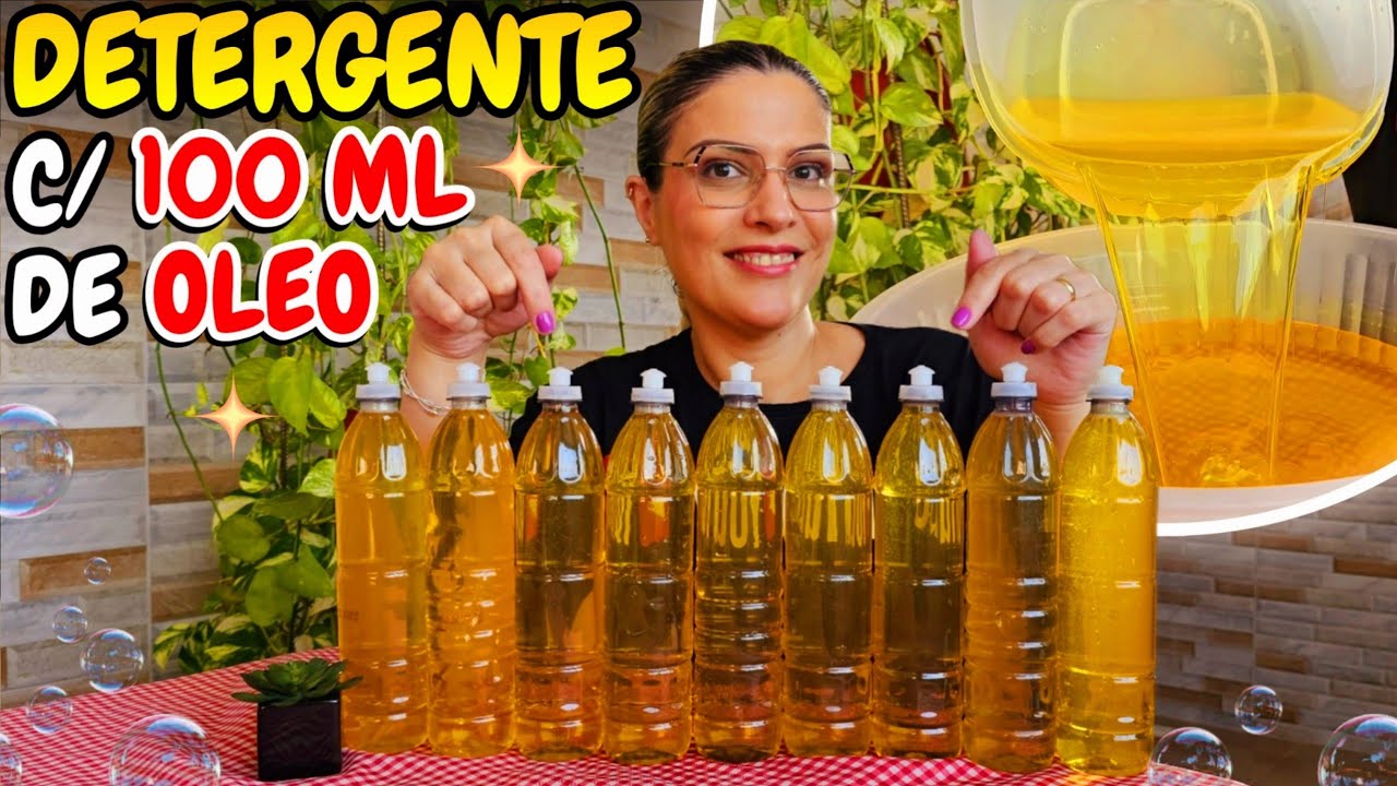 COMO FAÇO DETERGENTE CASEIRO COM 100 ML DE ÓLEO QUE FAZ BASTANTE ESPUMA 😱😍