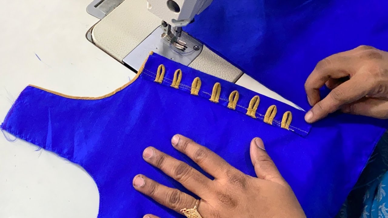 Placket Neckline With Loops And Button Cutting & Stitching