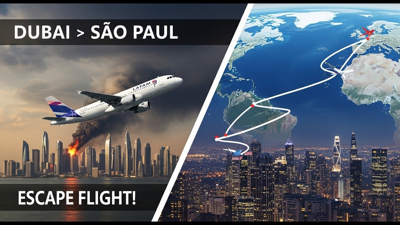 Escaping War! Dubai → São Paulo on A320 | LATAM | MSFS