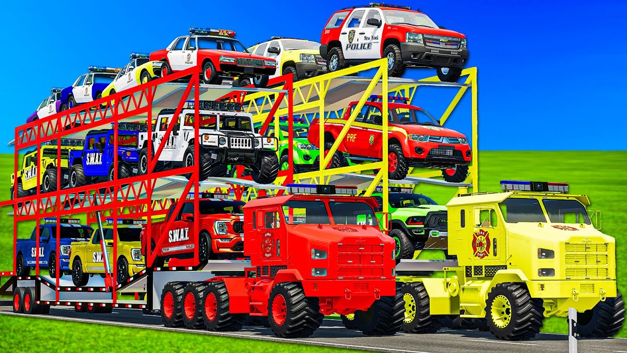 OVERSIZED TRIPLE TRAILER EMERGENCY TRANSPORT & BATTLE! Farming Simulator 22