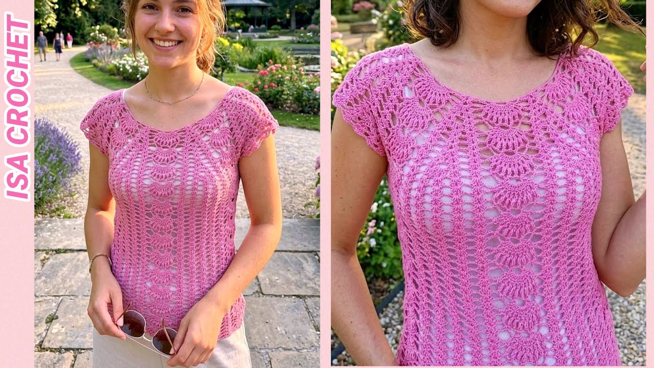 TUTO TOP ou BLOUSE GARDÉNIA DENTELLE AU CROCHET #ISA CROCHET
