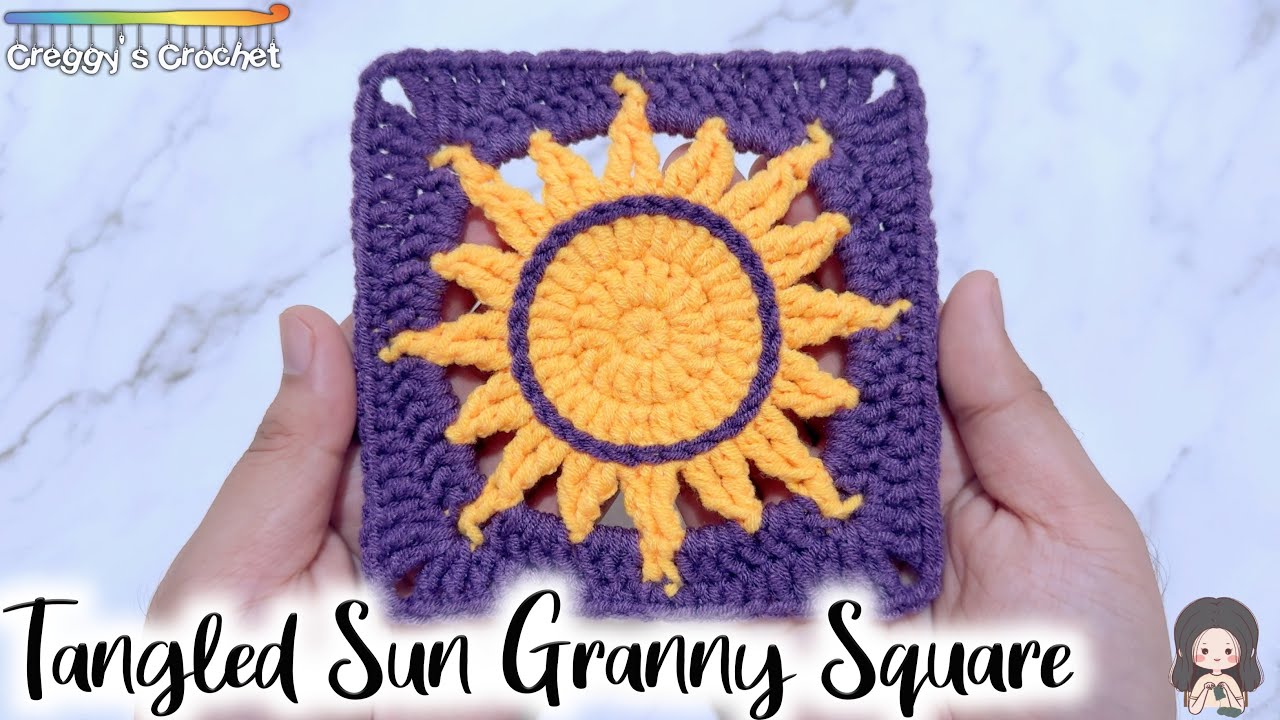 CROCHET &ldquo;Tangled Sun&rdquo; Granny Square | Tutorial