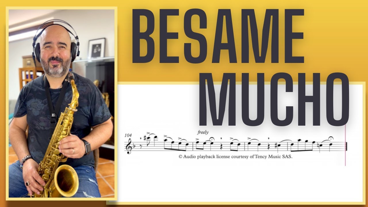 Besame Mucho spartito sassofono  e play along semplice