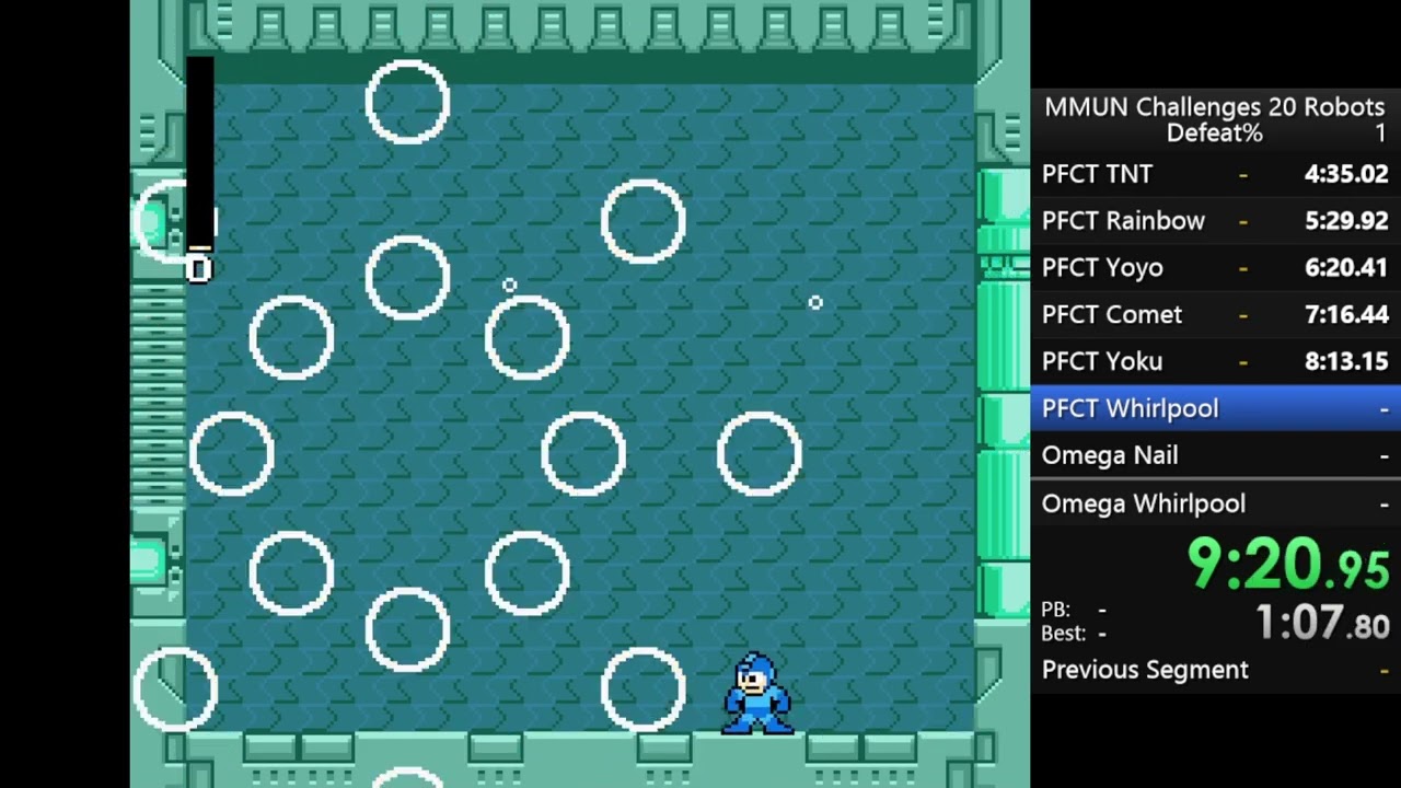 Mega Man Unlimited Challenges 20 Robot Masters (10 PFCT, 10 Omega) Defeat% in 27:08