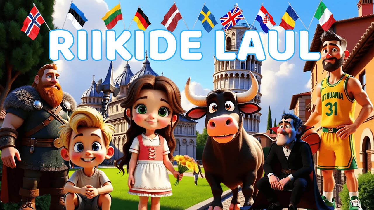 Riikide laul koos lippudega lastele 🌍 eesti keeles 🇪🇪