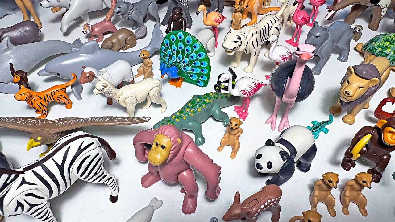 Playmobil Sea Animal & Wild Animal Toys - Shark, Dolphin, Seal, Sea Turtle, Panda, Peacock, Lion