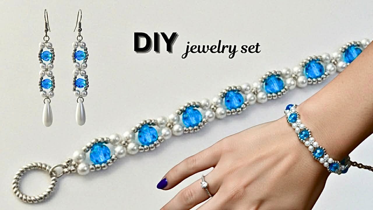 Beaded pearl beads bracelet. How to make a beads bracelet.