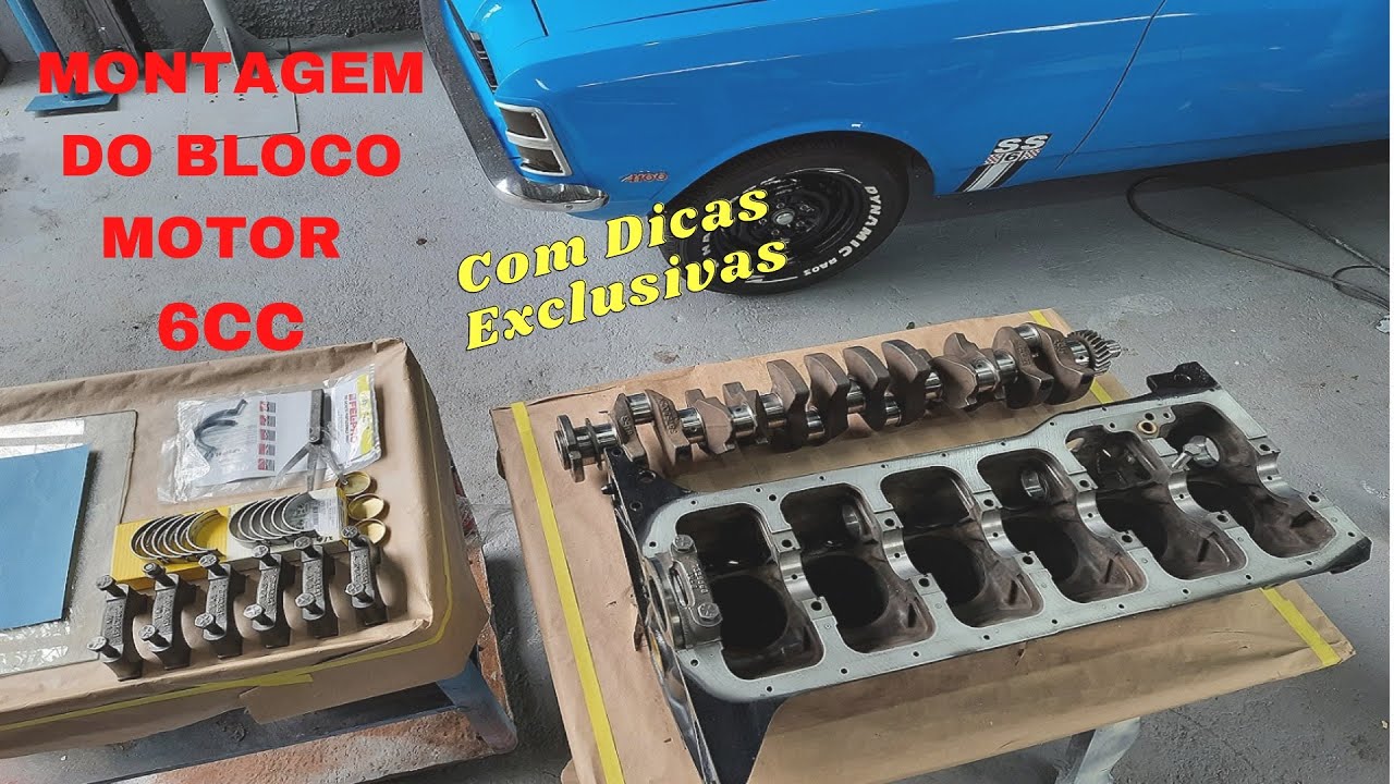 Montagem Bloco Motor 6CC do Opala - bronzina de mancal e folga axial do virabrequim
