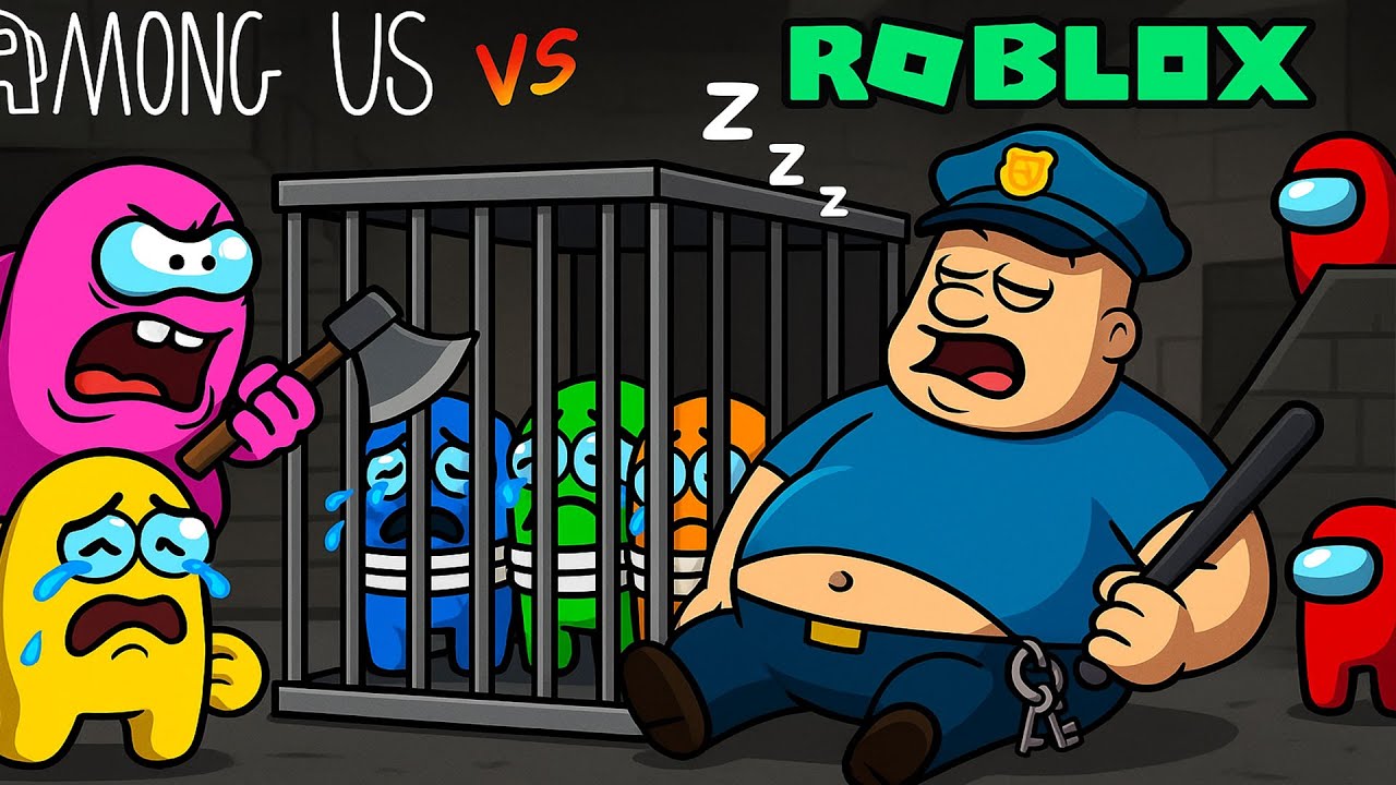 어몽어스 VS Roblox | Among Us Locked in Bary's Cage | AMONG US FUNNY ANIMATION