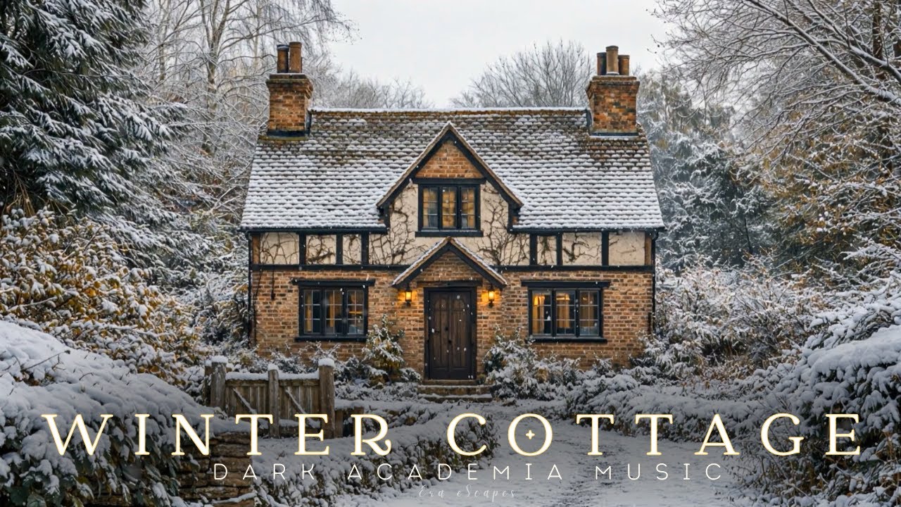 Winter Cottage on a Quiet Lane | Dark Academia Piano Music for Reading, Study & Sleep