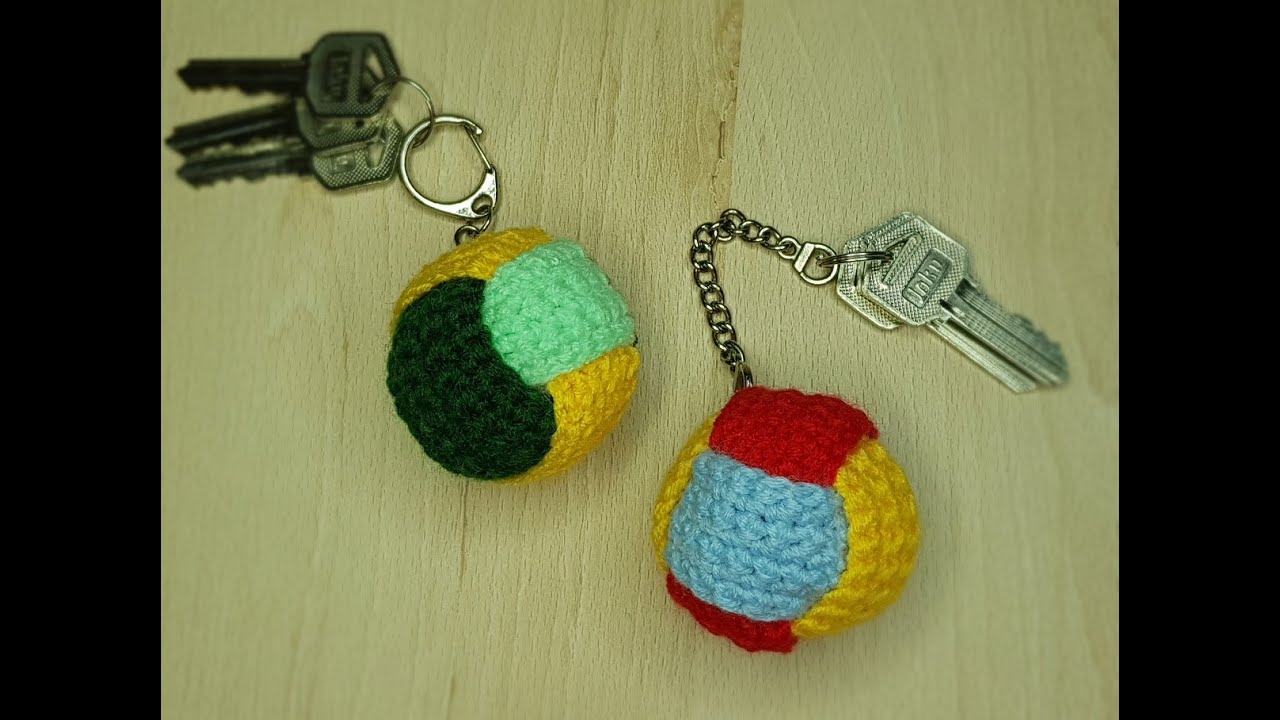 Only 3 Strips Made a Ball Keychain - Ball Crochet Keychain - CROCHET with ME