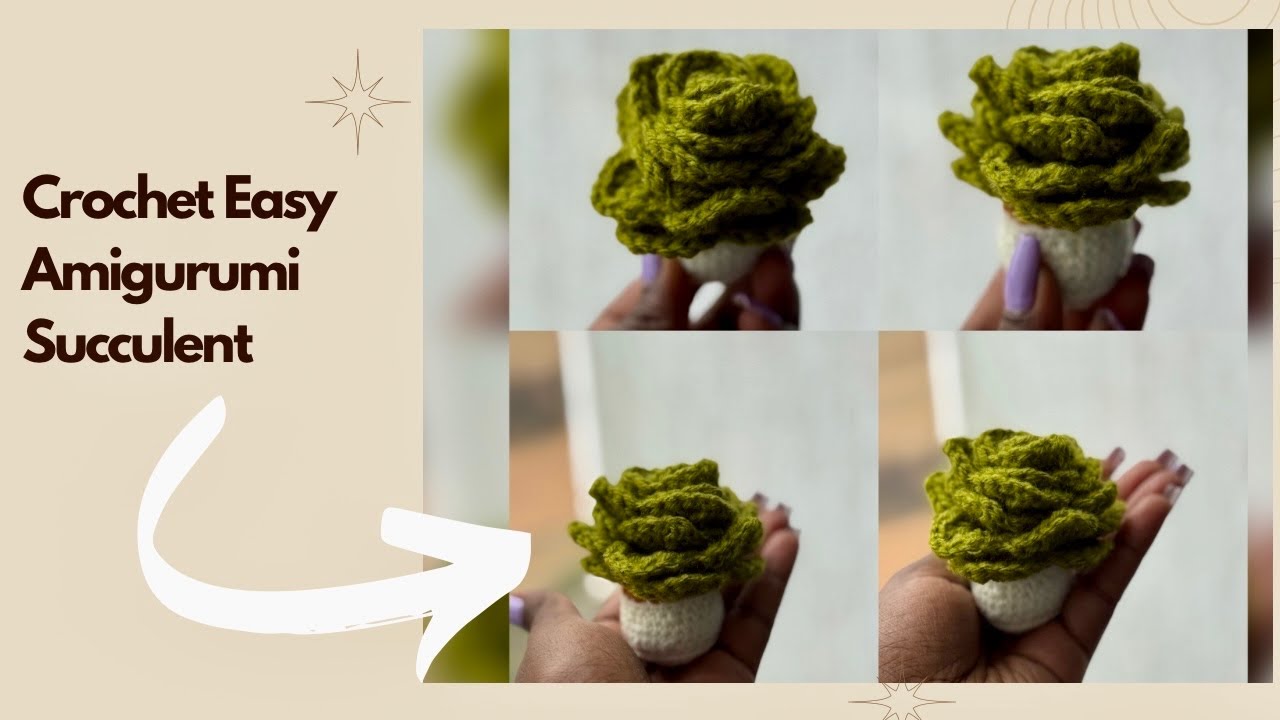HOW TO CROCHET MINI AMIGURUMI SUCCULENT/ STEP BY STEP TUTORIAL 