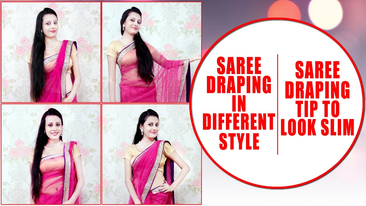 Saree Draping in Different Style | Saree Draping Tips to Look Slim| KhoobSurati.com