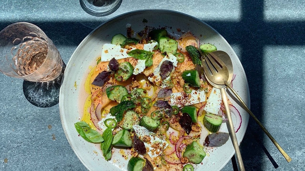 Cantaloupe and Cucumber Salad with Ricotta Salata | EyeSwoon Unplugged
