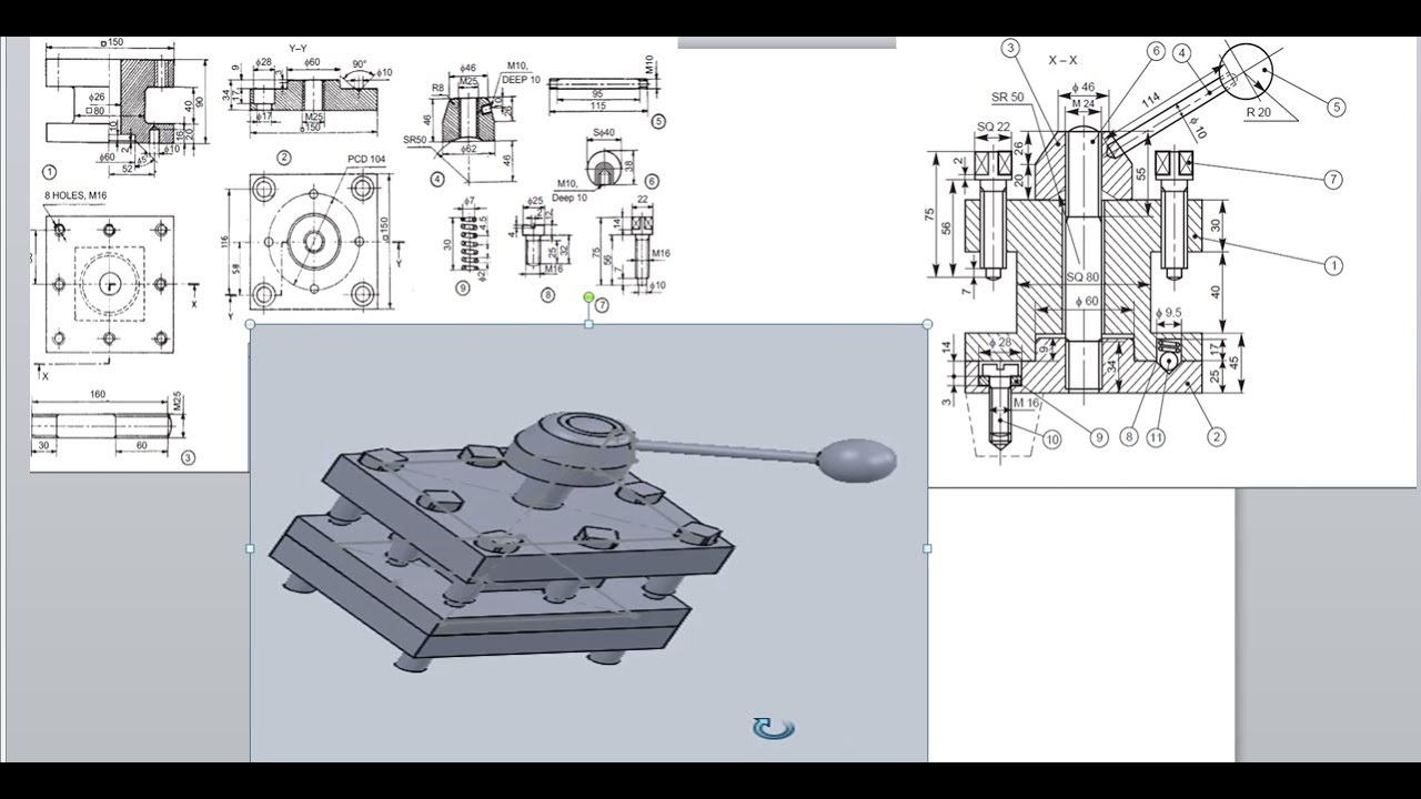 Square tool post design in SolidWorks || How to design Square tool post in solidworks