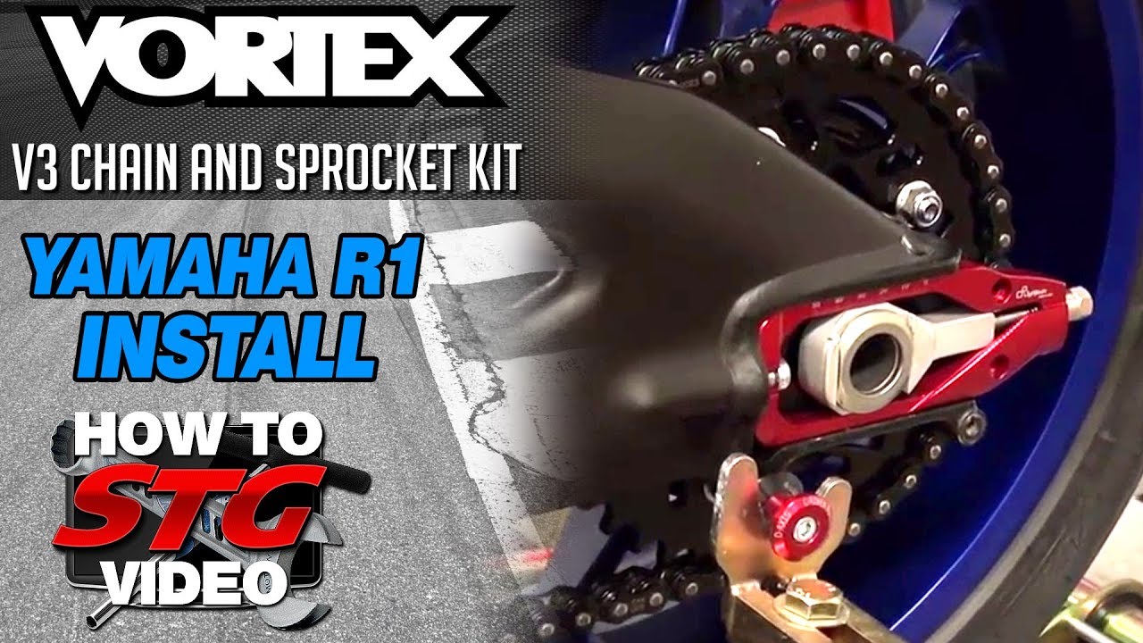 Vortex V3 Motorcycle Chain and Sprocket Kit Install 15-17 Yamaha YZF-R1 | Sportbiketrackgear.com