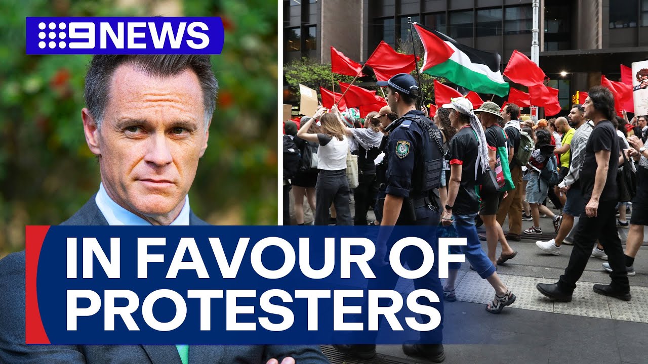 Pro-Palestinian protesters override the Minns government&rsquo;s new protest laws | 9 News Australia