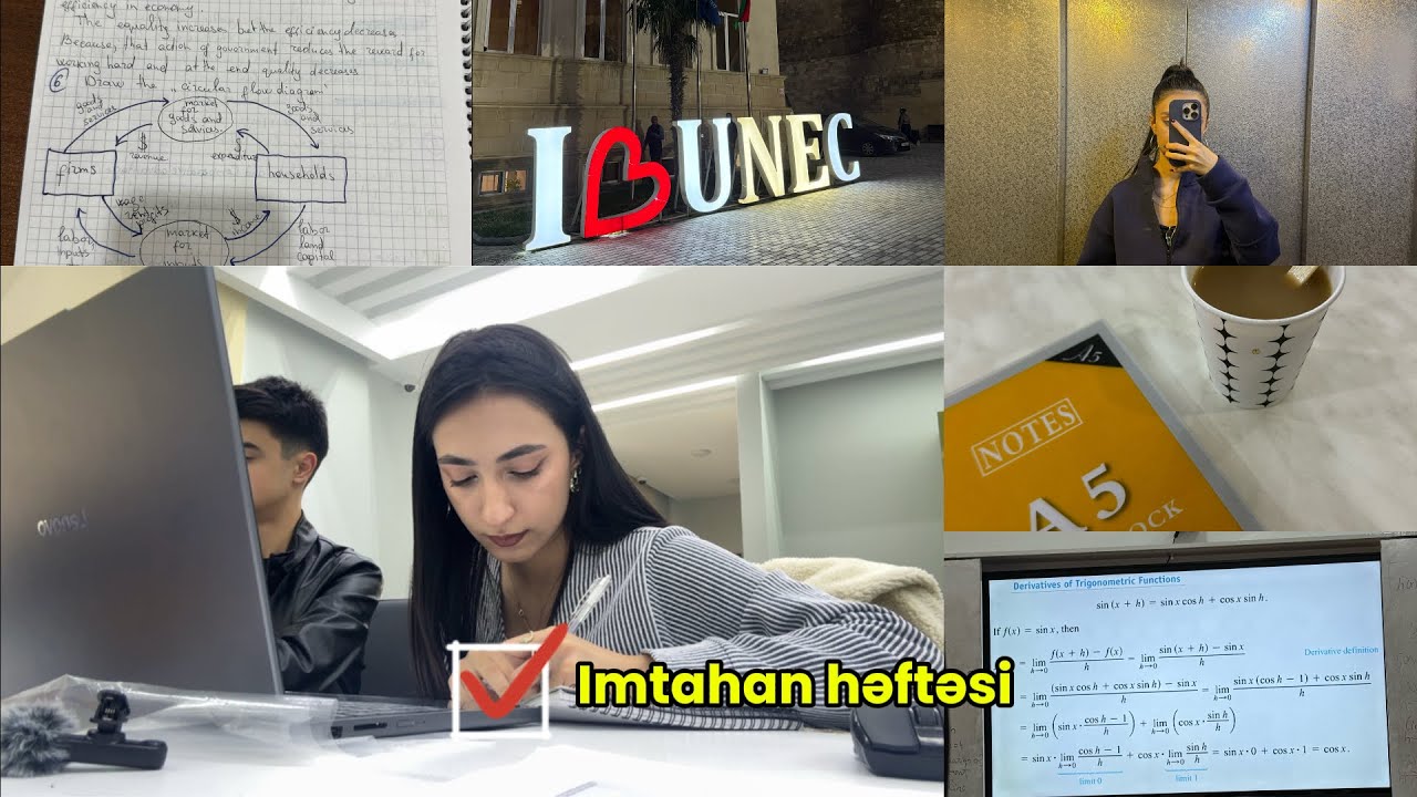 UNEC tələbəsinin imtahan həftəsi🤯|Midtermlər|Kollekviumlar|Tələbə həyatı🤧|