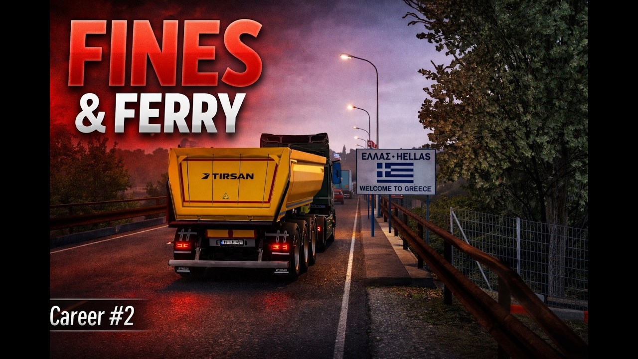 ETS2 Realistic Driving | 2 Kez Ceza Yedim! Istanbul to Greece | Ferry to Lesbos | Career #2