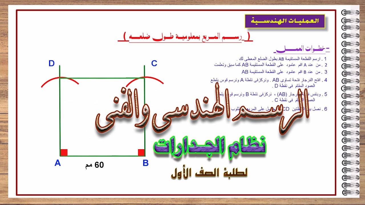 العمليات الهندسية (7) ..  رسم المربع المنتطم