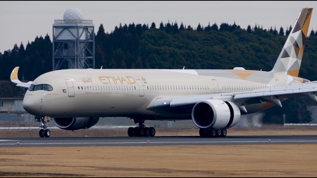 Etihad Airways Airbus A350-1000 A6-XWA Landing at Narita 34R | NRT/RJAA | A35K