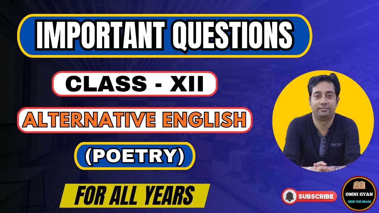 Important Questions Class-12 || Alternative English (Poetry) || MBOSE || 2025-26
