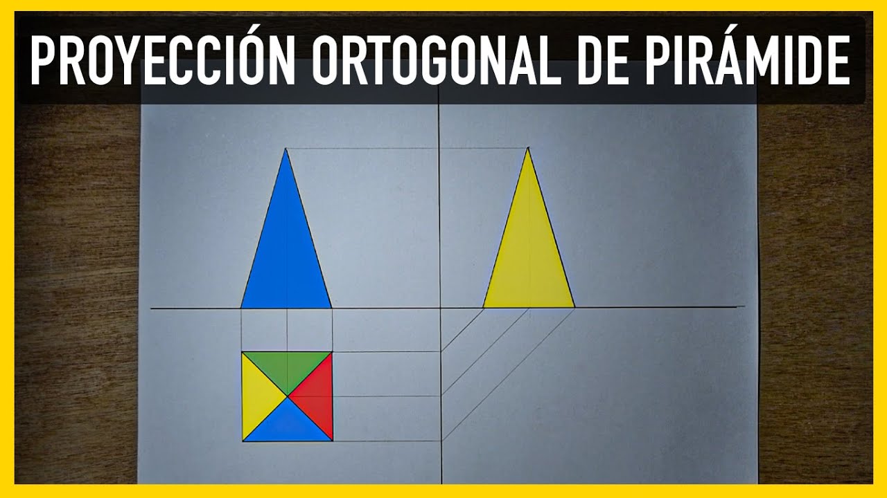 Cómo hacer una PIRÁMIDE en proyecciones ortogonales - RÁPIDO Y FÁCIL - Dibujo técnico.