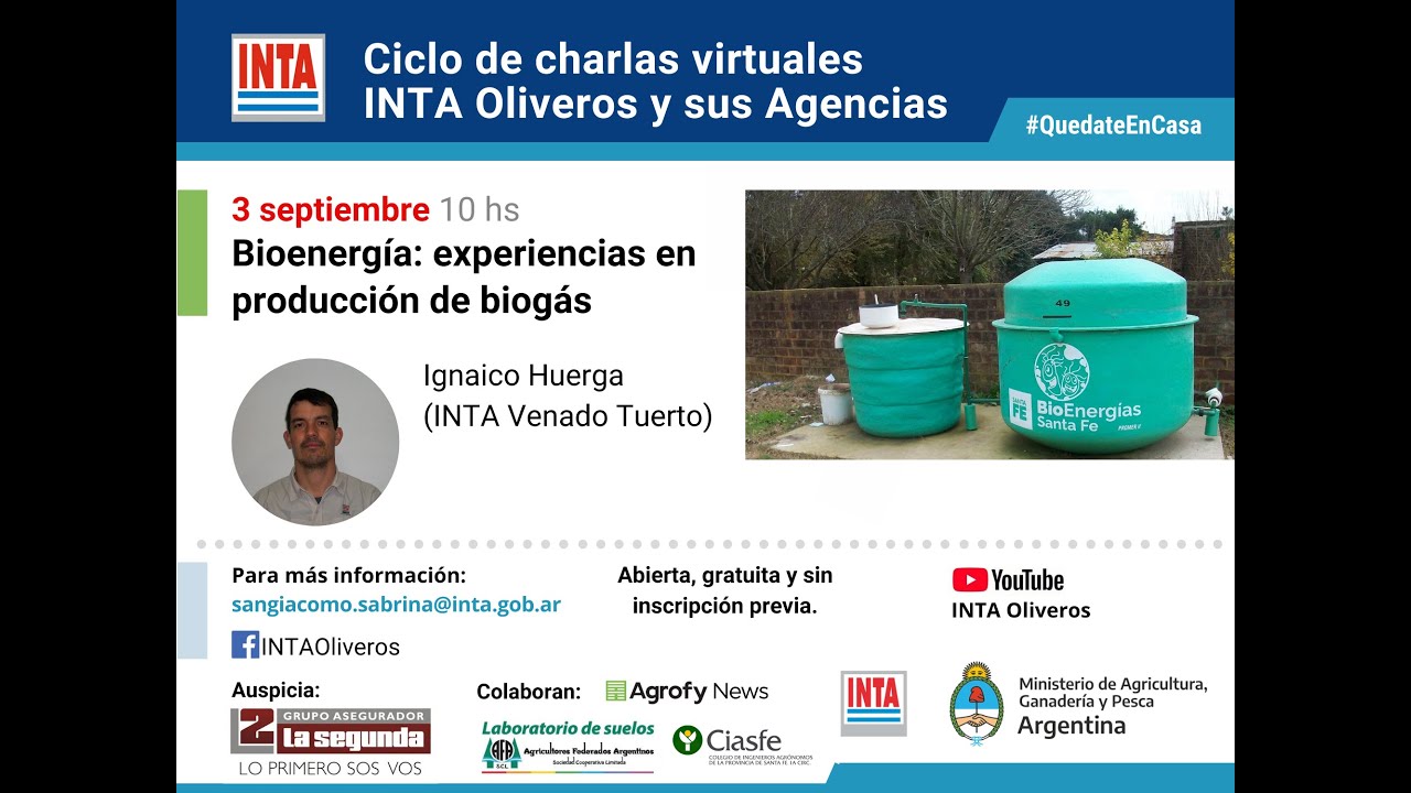Ciclo de charlas virtuales: Bioenergía. Experiencias en producción de biogás