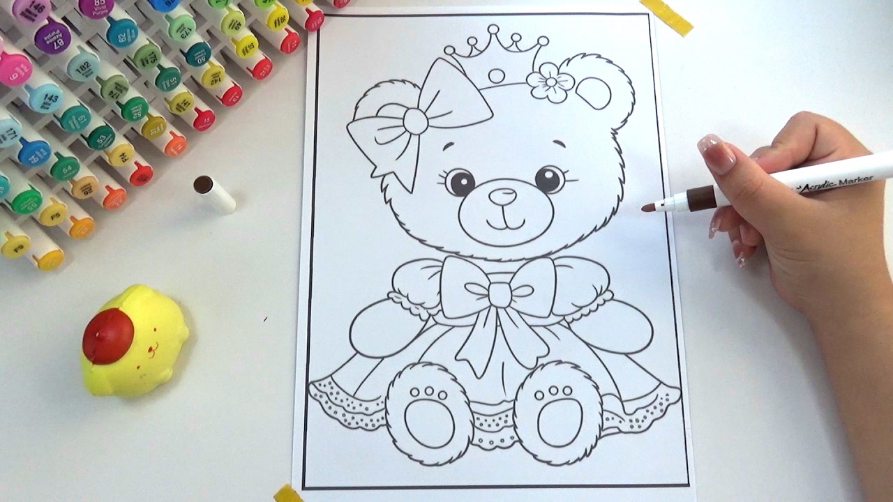 Coloring Princess Teddy Bear 🧸👑 | So Kawaii!
