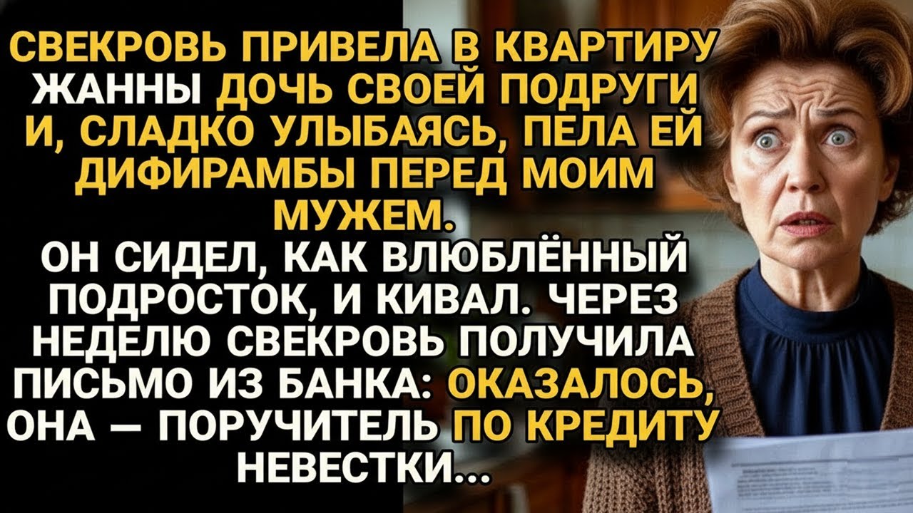 Свекровь сватала мужа Жанны, а через неделю стала поручителем её кредита...
