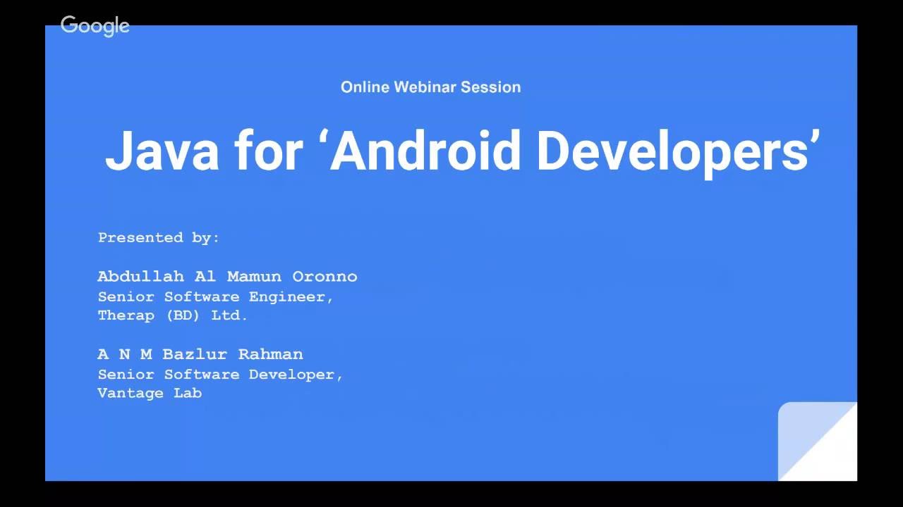 JUGBD Session - Java for Android Developers