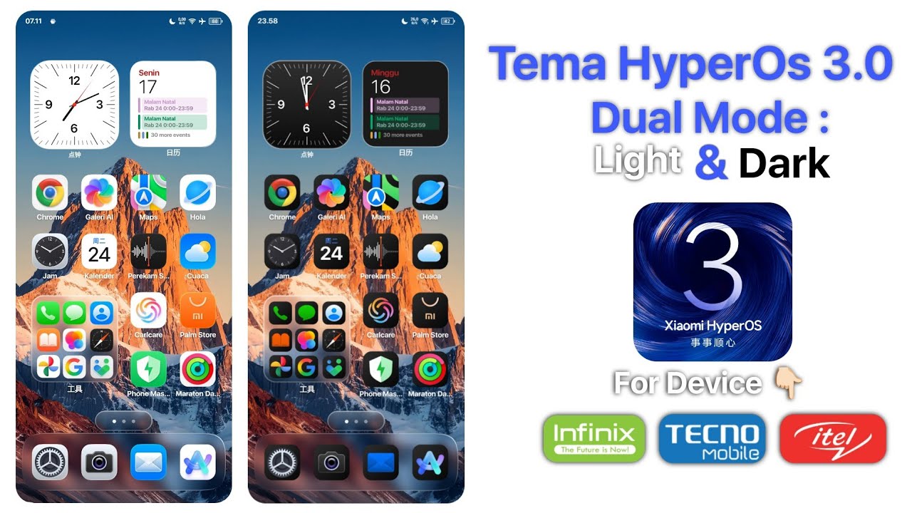 Тема HyperOS 3.0 для Infinix/Tecno/Itel
