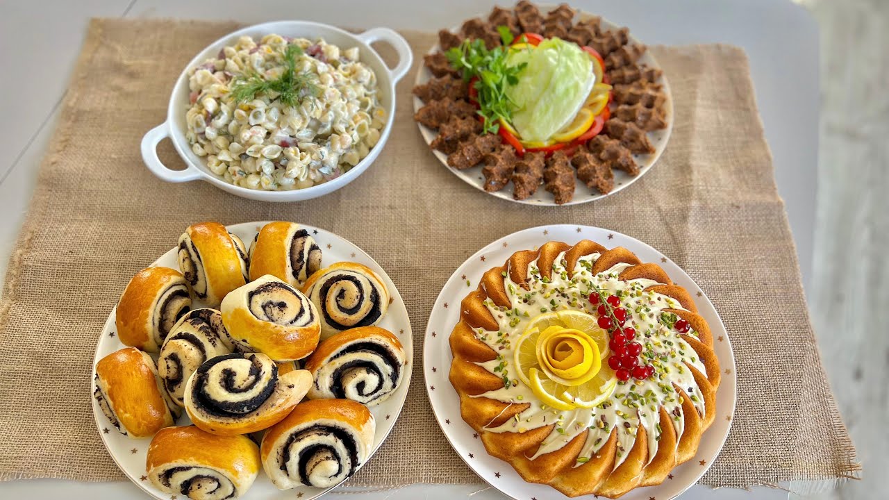 Zeytinli Rulo Açma, Ev Yapımı Çiğköfte, Limonlu Kek, Makarna Salatası | Misafir Hazırlığı, Çay Saati