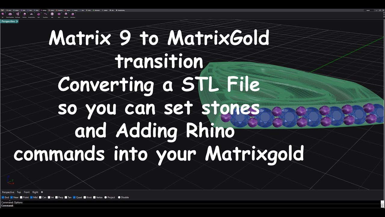 Matrix 9 в MatrixGold. Конвертация STL-файла для установки камней.