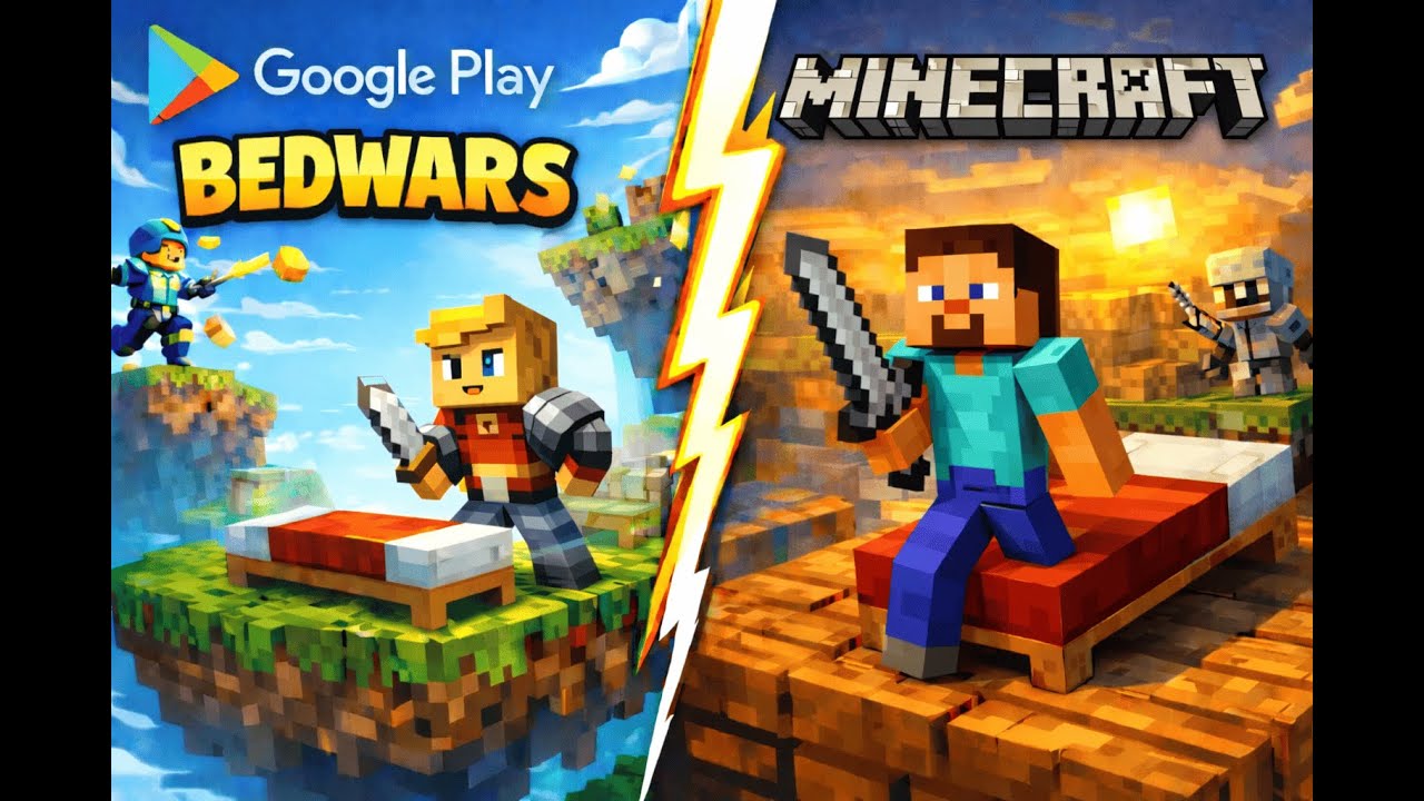 BEDWARS su ANDROID vs BEDWARS di MINECRAFT!