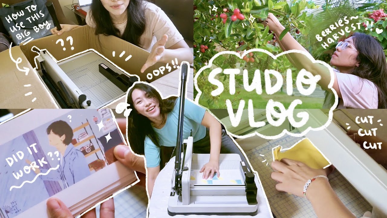 Studio vlog 🍒 trying ream paper cutter, harvest fruits w/ us yey!! | sticker business philippines
