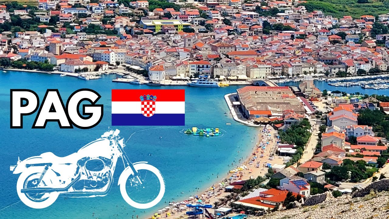 Exploring Pag Town on Motorbike, Pag Island, Croatia, 2024