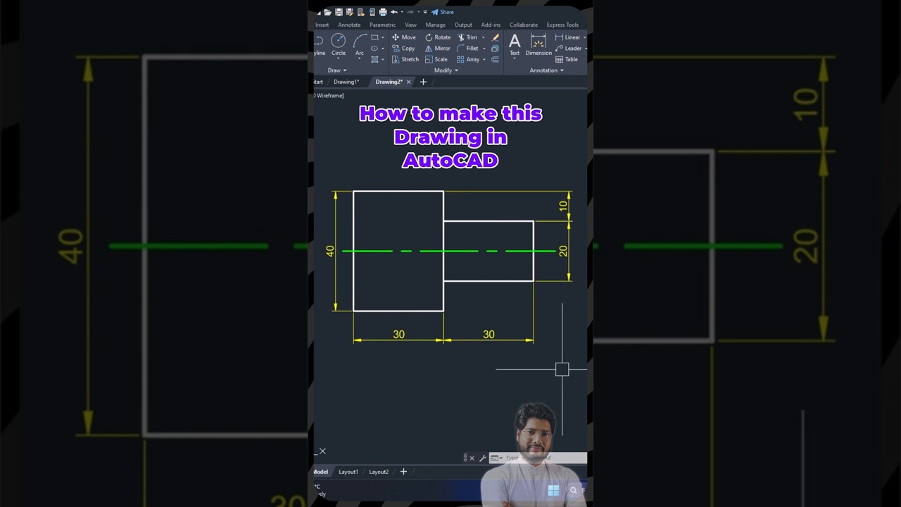 Small 2D CAD Drawing &ndash; Made Easy! #shorts #autocad
