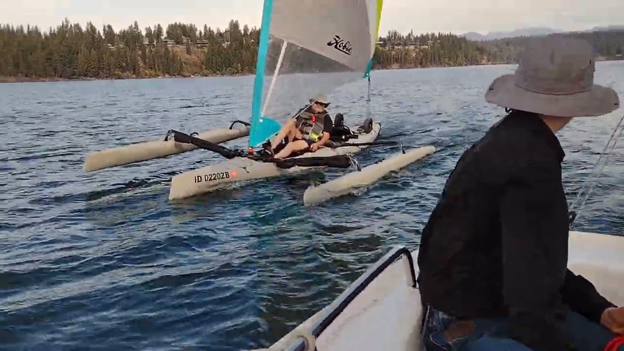Hobie Mirage Tandem Island and Malbec18, Hayden Lake Idaho USA. FunToSAIL.com