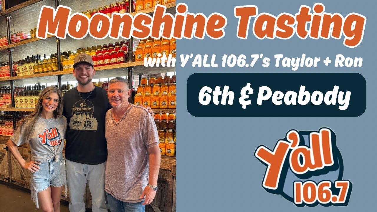 Moonshine tasting at 6th & Peabody in Nashville with Taylor & Ron