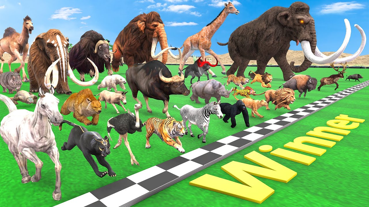 Ultimate Race 30 Wild Animals Speed Challenge Which is the Fastest? Animal Revolt Battle Simulator
