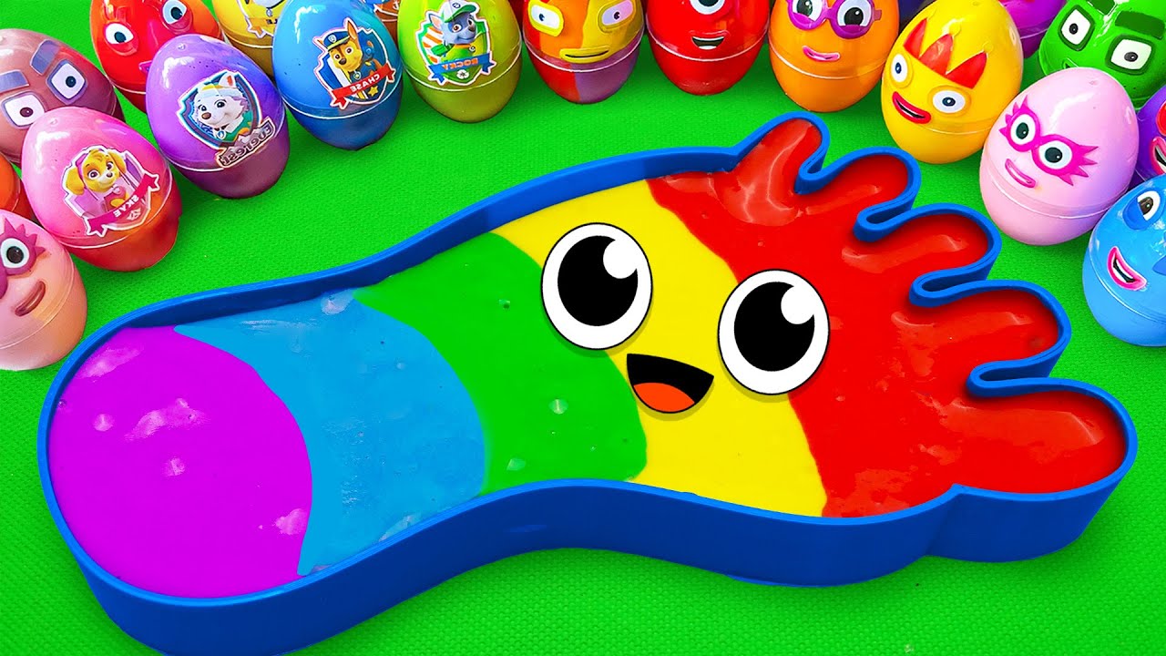 Satisfying Videos 🌈 DIY Making Rainbow Foot Bathtub With Glitter Slime Eggs Colorful ASMR
