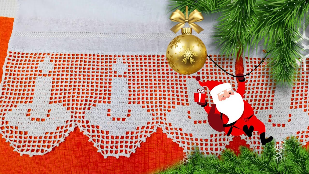 Como Fazer Bico de Crochê para o Natal com Velas Natalinas - 369