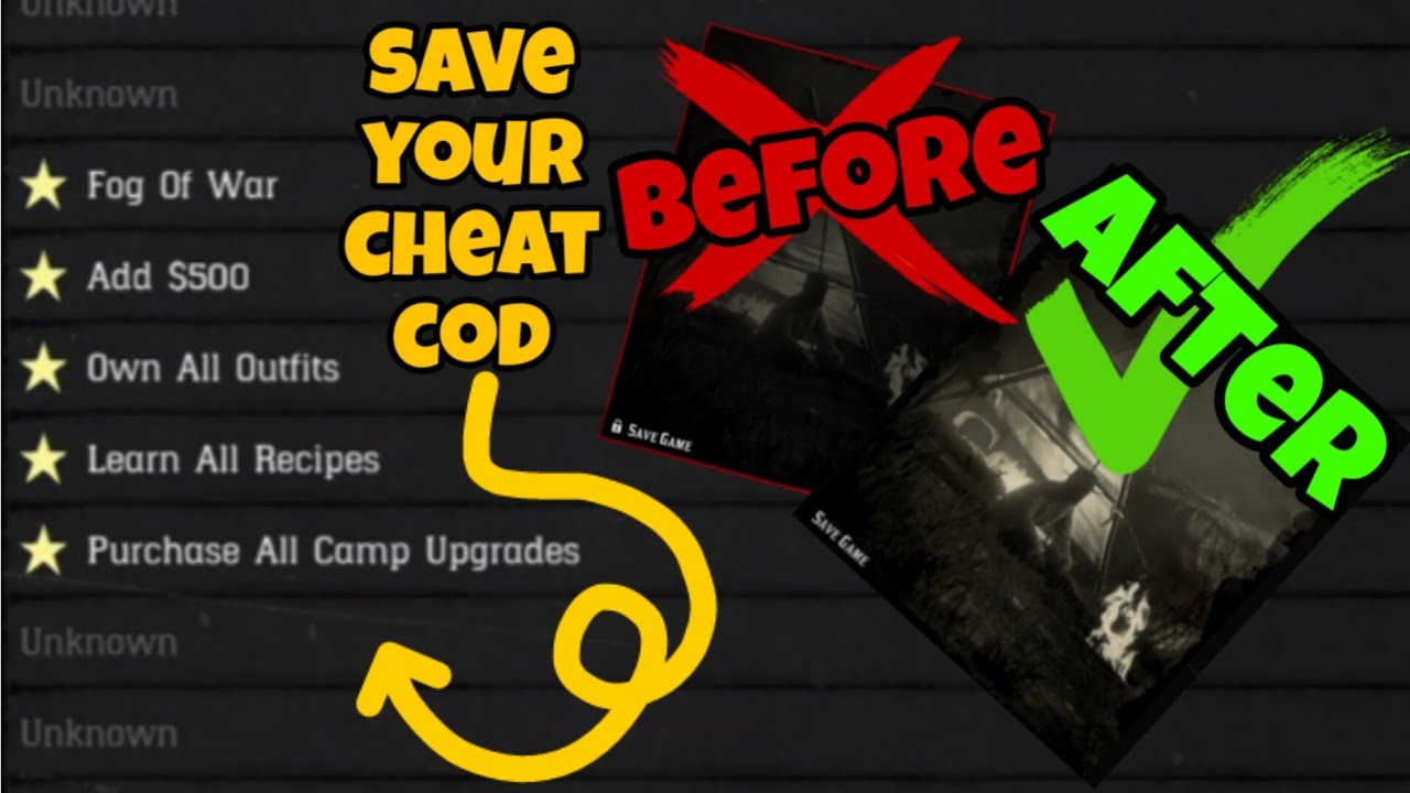 How to save red dead cheat codes | #glitch