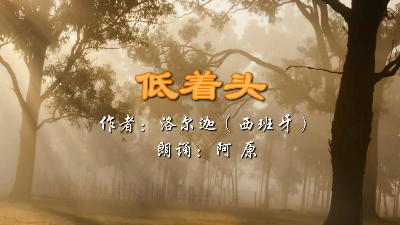 西班牙诗人洛尔迦一首即兴诗作《低着头》，哀婉而优美