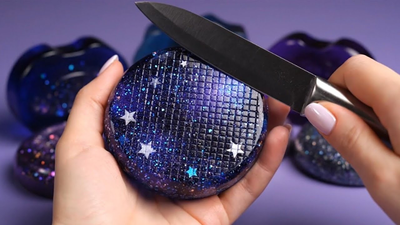 AI Ultra Satisfying Glass Soap Cutting ASMR 🔮| Glitter & Crystal Colors ✨ | Oddly Satisfying AI