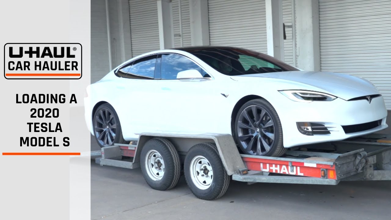Loading a 2020 Tesla Model S On a U-Haul Car Hauler