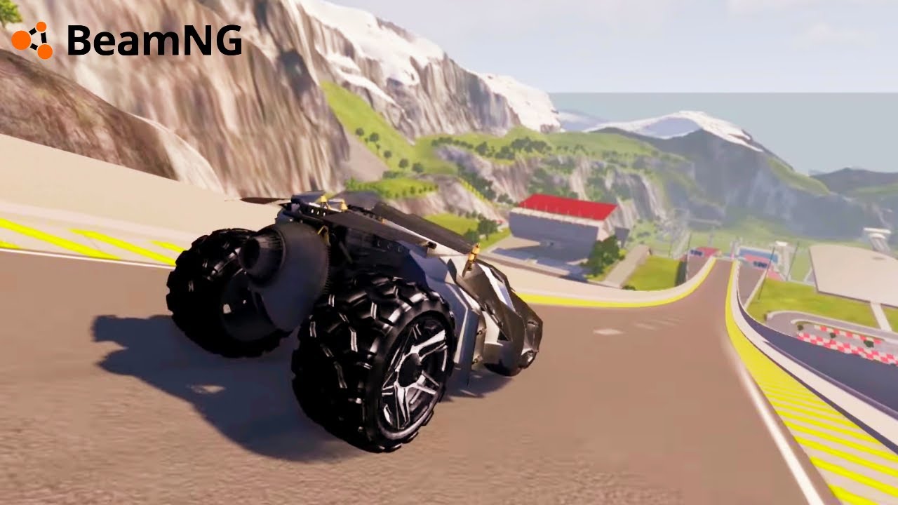 BeamNG drive - Epic High Jumps & Crashes - Batman's batmobile #4 Gameplay (HD) [1080p60FPS