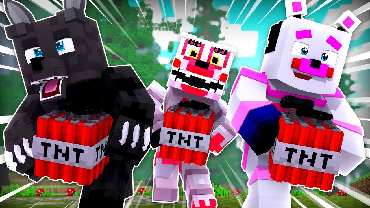 TNT Games With Mangle and Twisted Wolf ?! | Minecraft FNAF Roleplay